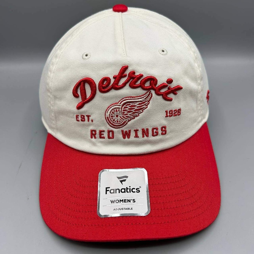 Detroit Red Wings Hat Women White Red NHL Fanatics Strap Back Cap Cotton New